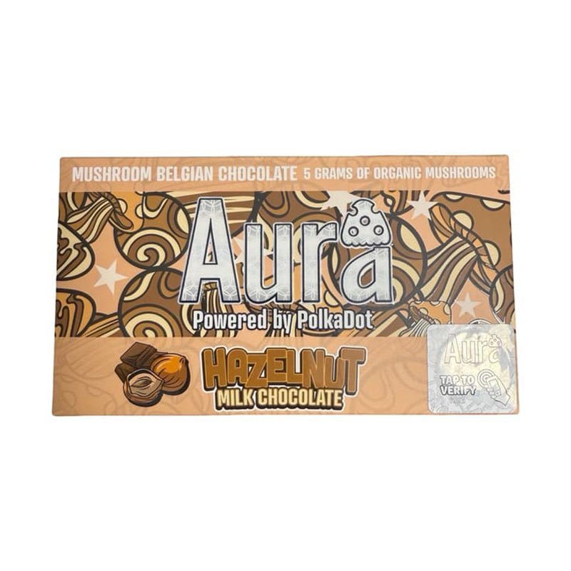 Aura Hazelnut Milk Mushroom Chocolate 5G Bar Aura Hazelnut Milk Mushroom Chocolate 5G Bar
