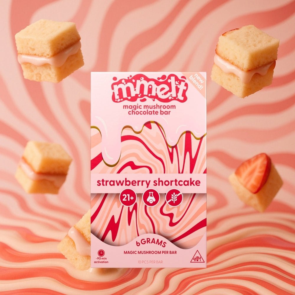 Mmelt Strawberry Shortcake Mushroom Chocolate - 6G Mmelt Strawberry Shortcake Mushroom Chocolate - 6G