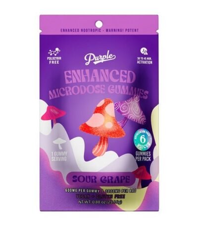 Purple Mushroom Enhanced Microdose Gummies | Sour Grape-3ct